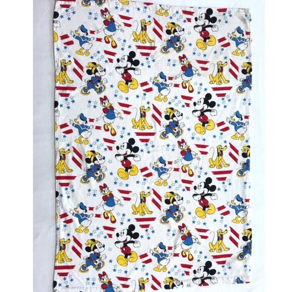 Vintage Baby Blanket Crib Sheet Mickey Mouse Gang - Picture 2 of 6